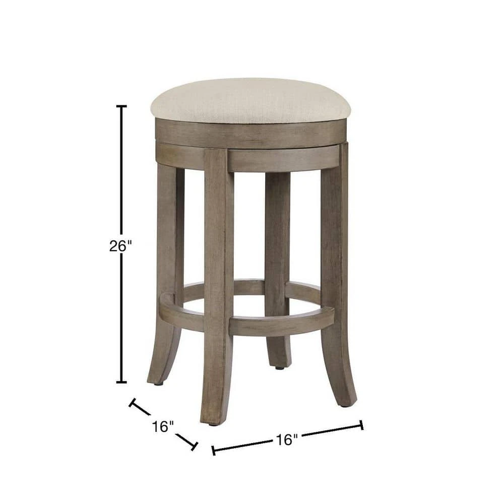 Home Decorators Collection Hillburn Portabello Backless Swivel Counter stool 4 Home Decorators Collection Hillburn Portabello Backless Swivel Counter stool - Image 2