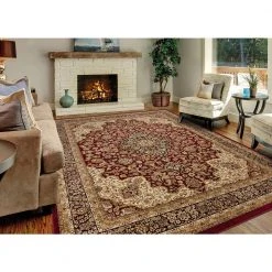 Home Decorators Collection Silk Road Red 8 ft. x 10 ft. Medallion Area Rug -Flora Home Decorators Soldes red home decorators collection area rugs 30907 4f 1000