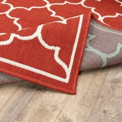 Home Decorators Collection Valley Red 8 ft. x 11 ft. Indoor/Outdoor Area Rug -Flora Home Decorators Soldes red home decorators collection outdoor rugs 9525850110 c3 1000