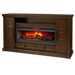 Home Decorators Collection Cecily 72 in. Media Console Infrared Electric Fireplace in Rich Brown Cherry -Flora Home Decorators Soldes rich brown cherry home decorators collection fireplace tv stands hdfp72 44ae 40 1000