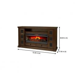 Home Decorators Collection Cecily 72 in. Media Console Infrared Electric Fireplace in Rich Brown Cherry -Flora Home Decorators Soldes rich brown cherry home decorators collection fireplace tv stands hdfp72 44ae a0 1000