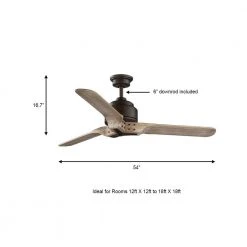 Home Decorators Collection Chasewood 54 in. Indoor/Outdoor Roasted Java Ceiling Fan with Remote Control -Flora Home Decorators Soldes roasted java home decorators collection ceiling fans without lights 59204 a0 1000