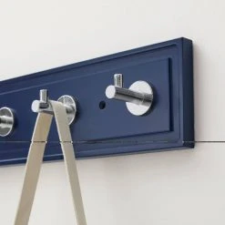 Home Decorators Collection 27 in. Royal Blue Hook Rack with 6 Chrome Single Post Hooks -Flora Home Decorators Soldes royal blue home decorators collection hooks 64171 1f 1000