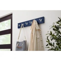 Home Decorators Collection 27 in. Royal Blue Hook Rack with 6 Chrome Single Post Hooks -Flora Home Decorators Soldes royal blue home decorators collection hooks 64171 31 1000
