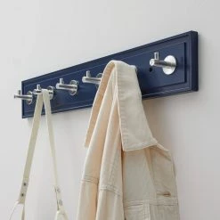 Home Decorators Collection 27 in. Royal Blue Hook Rack with 6 Chrome Single Post Hooks -Flora Home Decorators Soldes royal blue home decorators collection hooks 64171 4f 1000