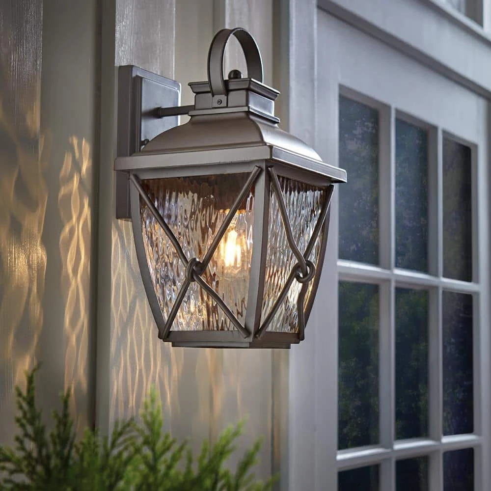 Home Decorators Collection Springbrook 15 in. Rustic 1-Light Outdoor Wall Lamp with Clear Water Glass Shade 10 Home Decorators Collection Springbrook 15 in. Rustic 1-Light Outdoor Wall Lamp with Clear Water Glass Shade - Image 8