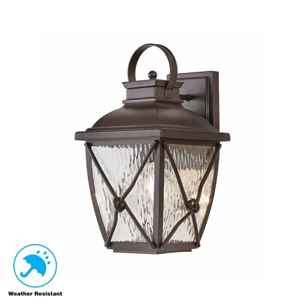 Home Decorators Collection Springbrook 15 in. Rustic 1-Light Outdoor Wall Lamp with Clear Water Glass Shade 9 Home Decorators Collection Springbrook 15 in. Rustic 1-Light Outdoor Wall Lamp with Clear Water Glass Shade - Image 7