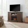 Home Decorators Collection Chastain 56 in. Freestanding Media Console Electric Fireplace TV Stand with Sliding Barn Door in Rustic Walnut -Flora Home Decorators Soldes rustic walnut home decorators collection fireplace tv stands 118090 64 1000