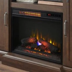 Home Decorators Collection Chastain 56 in. Freestanding Media Console Electric Fireplace TV Stand with Sliding Barn Door in Rustic Walnut -Flora Home Decorators Soldes rustic walnut home decorators collection fireplace tv stands 118090 c3 1000