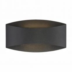 Home Decorators Collection Greeleyville 2-Light Sand Black Outdoor Integrated LED Wall Lantern Sconce with Etched Glass