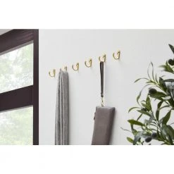 Home Decorators Collection 1-13/16 in. Satin Brass Single Wall Hook (6-Pack) -Flora Home Decorators Soldes satin brass home decorators collection hooks 64401 31 1000