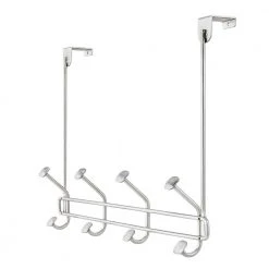 Home Decorators Collection Adjustable Over- The -Door 16 in. Satin Nickel Hook Rack with 4 Hooks -Flora Home Decorators Soldes satin nickel home decorators collection hooks 64271 c3 1000