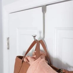 Home Decorators Collection 7 in. Satin Nickel Single Prong Ceramic Insert Over-The-Door Hook -Flora Home Decorators Soldes satin nickel home decorators collection hooks b10238h sn u a0 1000