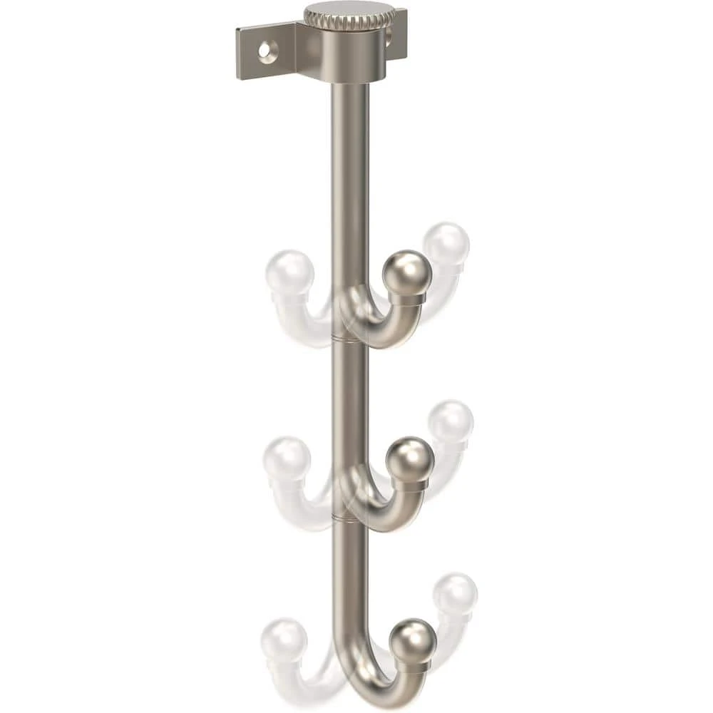 Home Decorators Collection 10 in. Satin Nickel Triple Prong Swivel Hook 8 Home Decorators Collection 10 in. Satin Nickel Triple Prong Swivel Hook - Image 6