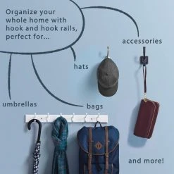 Home Decorators Collection 27 in. L Satin Nickel Vertical Metal Hook Rail -Flora Home Decorators Soldes satin nickel home decorators collection hooks r43560h sn u 1d 1000