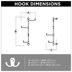 Home Decorators Collection 27 in. L Satin Nickel Vertical Metal Hook Rail -Flora Home Decorators Soldes satin nickel home decorators collection hooks r43560h sn u 4f 1000