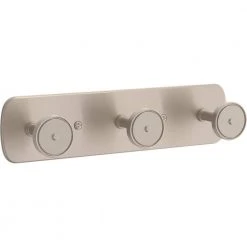 Home Decorators Collection 10 in. L Satin Nickel Metal Round Post Hook Rail