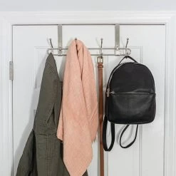 Home Decorators Collection 16 in. Satin Nickel Ball End Hook Over-The-Door Hook Rail -Flora Home Decorators Soldes satin nickel home decorators collection hooks r44444h sn u e1 1000