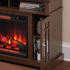 Home Decorators Collection Canteridge 47 in. Media Console Electric Fireplace for TVs up to 55 in. in Simply Brown -Flora Home Decorators Soldes simply brown home decorators collection fireplace tv stands 147519 a 77 1000