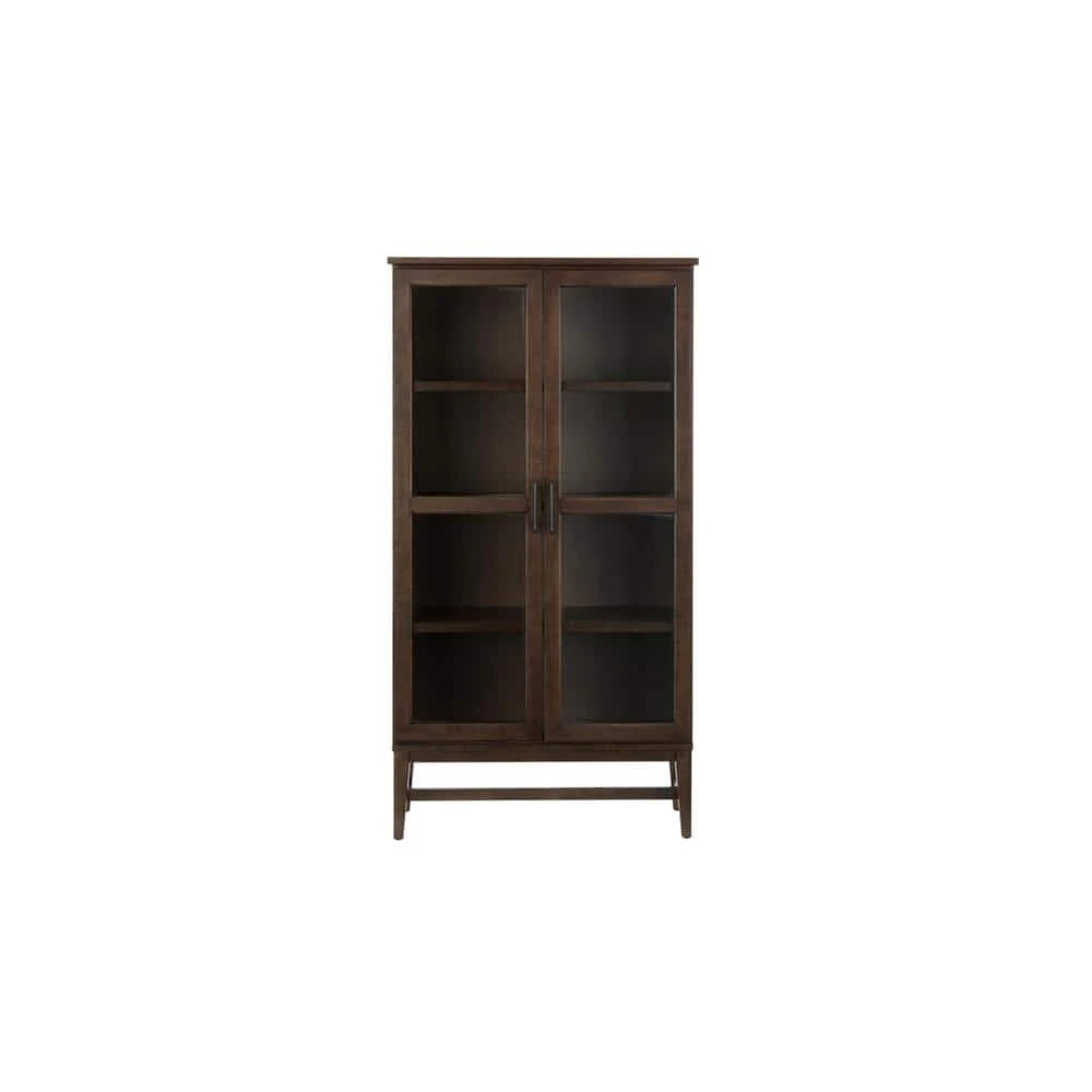 Home Decorators Collection 61.1 in. Smoke Wood 4-shelf Standard Bookcase with Glass Door 3 Home Decorators Collection 61.1 in. Smoke Wood 4-shelf Standard Bookcase with Glass Door