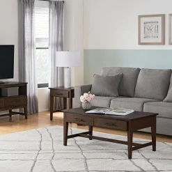 Home Decorators Collection Bellamy 42 in. Smoke Large Rectangle Wood Coffee Table with 2-Drawers -Flora Home Decorators Soldes smoke home decorators collection coffee tables sk19345g1 s 40 1000