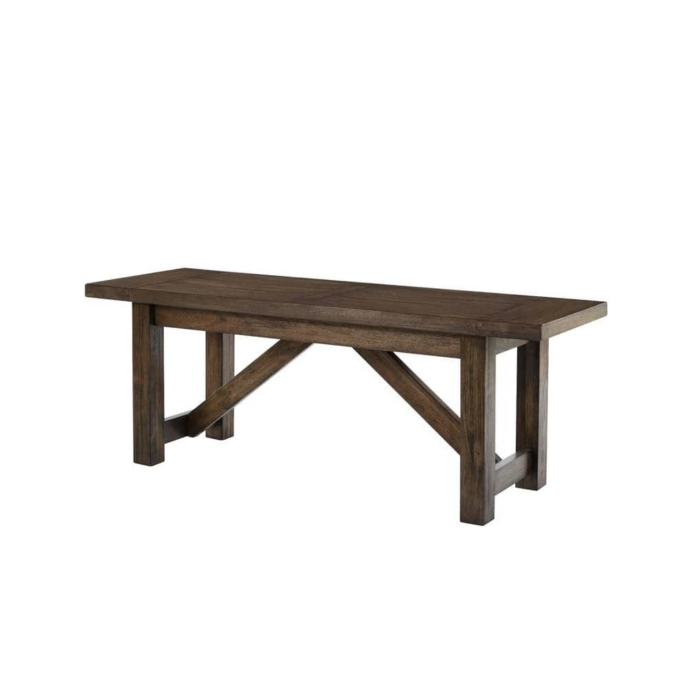 Home Decorators Collection Plum Hill Smoke Brown Wood Backless Dining Bench (49 in. W x 18 in. H) 3 Home Decorators Collection Plum Hill Smoke Brown Wood Backless Dining Bench (49 in. W x 18 in. H)