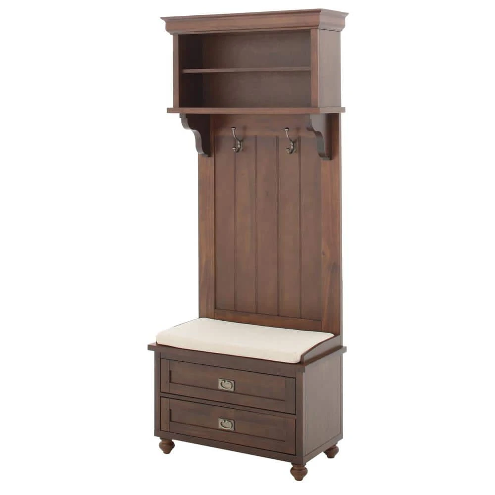 Home Decorators Collection Vernon Smokey Brown 32" W Hall Tree 4 Home Decorators Collection Vernon Smokey Brown 32" W Hall Tree - Image 2
