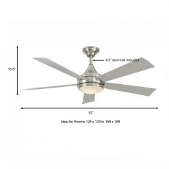 Home Decorators Collection Hanlon 52 in. Integrated LED Indoor/Outdoor Stainless Steel Ceiling Fan with Light Kit and Wall Control -Flora Home Decorators Soldes stainless steel home decorators collection ceiling fans with lights yg533 sst bn 66 1000