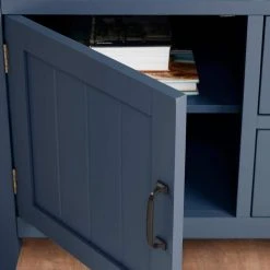 Home Decorators Collection Whitford Steel Blue Wood TV Stand with Two Doors and Two Drawers (58 in. W x 30 in. H) -Flora Home Decorators Soldes steel blue home decorators collection tv stands sk19335a s 66 1000