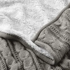Home Decorators Collection Stone Gray Cozy Cable Knit Throw Blanket with Sherpa Reverse 12 Home Decorators Collection Stone Gray Cozy Cable Knit Throw Blanket with Sherpa Reverse -Flora Home Decorators Soldes stone gray home decorators collection throw blankets swh403 40 1000