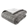 Home Decorators Collection Stone Gray Cozy Cable Knit Throw Blanket with Sherpa Reverse -Flora Home Decorators Soldes stone gray home decorators collection throw blankets swh403 64 1000