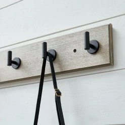Home Decorators Collection Textured Coastal Oak 18 in. Hook Rack with 5 Matte Black Single Post Hooks 10 Home Decorators Collection Textured Coastal Oak 18 in. Hook Rack with 5 Matte Black Single Post Hooks -Flora Home Decorators Soldes textured oak home decorators collection hooks 64081 1f 1000
