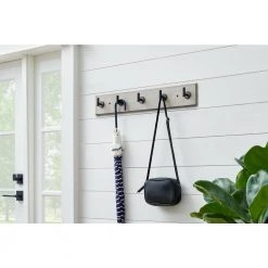 Home Decorators Collection Textured Coastal Oak 18 in. Hook Rack with 5 Matte Black Single Post Hooks 11 Home Decorators Collection Textured Coastal Oak 18 in. Hook Rack with 5 Matte Black Single Post Hooks -Flora Home Decorators Soldes textured oak home decorators collection hooks 64081 31 1000