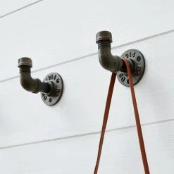 Home Decorators Collection Industrial Satin Nickel Curved Pipe Wall Hook (3-Pack) -Flora Home Decorators Soldes unfinished home decorators collection hooks 64071 1f 1000