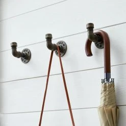 Home Decorators Collection Industrial Satin Nickel Curved Pipe Wall Hook (3-Pack) -Flora Home Decorators Soldes unfinished home decorators collection hooks 64071 4f 1000