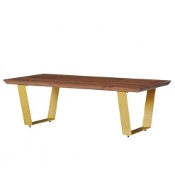 Home Decorators Collection Wimberly 48 in. Walnut/Brass Large Rectangle Wood Coffee Table with Metal Base -Flora Home Decorators Soldes walnut brass home decorators collection coffee tables acb 2609 102 c3 1000