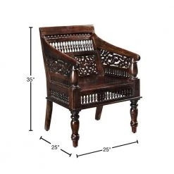 Home Decorators Collection Maharaja Walnut Wood Hand-Carved Arm Chair -Flora Home Decorators Soldes walnut home decorators collection accent chairs 0105900950 40 1000