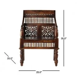 Home Decorators Collection Maharaja Walnut Wood Hand-Carved Arm Chair -Flora Home Decorators Soldes walnut home decorators collection accent chairs 0105900950 e1 1000