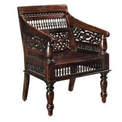 Home Decorators Collection Maharaja Walnut Wood Hand-Carved Arm Chair -Flora Home Decorators Soldes walnut home decorators collection accent chairs 0105900950 fa 1000