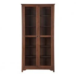 Home Decorators Collection Bradstone 72.20 in. Walnut Bookcase with Glass Doors