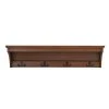Home Decorators Collection 8 in. H x 36 in. W x 8 in. D Walnut Wood Floating Decorative Wall Shelf with Hooks
