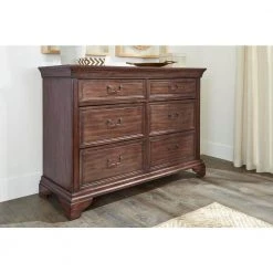 Home Decorators Collection Beckford Walnut Finish 6 Drawer Dresser (54 in W. X 36 in H.) -Flora Home Decorators Soldes walnut home decorators collection dressers 05562 40 1000