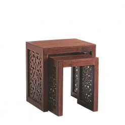 Home Decorators Collection Maharaja Walnut 2-Piece Nesting End Table -Flora Home Decorators Soldes walnut home decorators collection end side tables 0652100960 66 1000