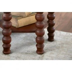 Home Decorators Collection Castine Hexagonal Walnut Finish Wood End Table with Detailed Legs (22 in. W x 24 in. H) 11 Home Decorators Collection Castine Hexagonal Walnut Finish Wood End Table with Detailed Legs (22 in. W x 24 in. H) -Flora Home Decorators Soldes walnut home decorators collection end side tables cac 104 lt lw 1d 1000