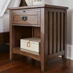 Home Decorators Collection Abrams 1 Drawer Walnut Finish Nightstand (24 in W. X 25.98 in H.) -Flora Home Decorators Soldes walnut home decorators collection nightstands 13964 40 1000
