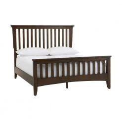Home Decorators Collection Abrams Walnut Finish King Mission Style Bed (85 in. W x 54 in. H)