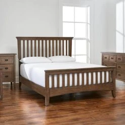 Home Decorators Collection Abrams Walnut Finish King Mission Style Bed (85 in. W x 54 in. H) -Flora Home Decorators Soldes walnut home decorators collection panel beds 10752 a0 1000