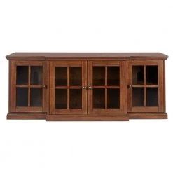 Home Decorators Collection Edenridge Walnut Finish Wood TV Stand with Glass Windowpane Doors (62 in. W x 24.38 in. H) -Flora Home Decorators Soldes walnut home decorators collection sideboards buffet tables 03304 1d 1000