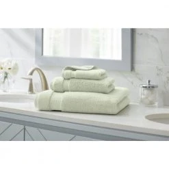 Home Decorators Collection Egyptian Cotton Watercress Green Bath Sheet (Set of 2) -Flora Home Decorators Soldes watercress green home decorators collection bath towels bs2 wtrcs egt 40 1000