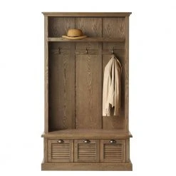 Home Decorators Collection Shutter Weathered Oak 42" W Hall Tree with Drawers -Flora Home Decorators Soldes weathered oak home decorators collection hall trees 1157310930 d4 1000